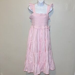 Ruffle Butts Pink Gingham Smocked Tiered Sundress